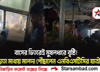 বাসের ভিতরেই মুষলধারে বৃষ্টি! ছাতা মাথায় মালদা পৌঁছালেন এনবিএসটিসির যাত্রীরা